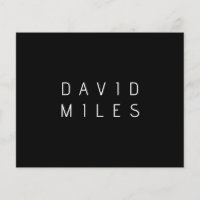 Nome editável minimalista moderno | Preto & Branco
