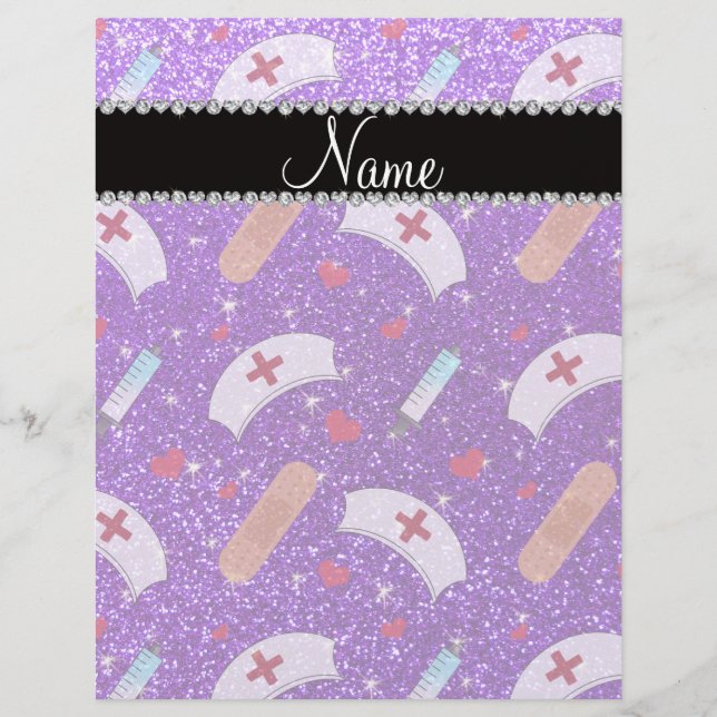 Flyer Nome personalizado Ingo purple glitter enfermeiro  (Frente)