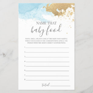 Flyer Nomeie Esse Jogo De Chá de fraldas De Comida