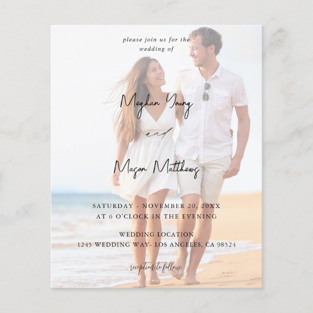 Flyer Nomes de Orçamento Foto Moderna 6 Casamento V3 (Frente)