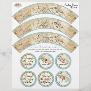 Flyer Nossa Princesa Fada, Embrulho de Cupcake de Aniver