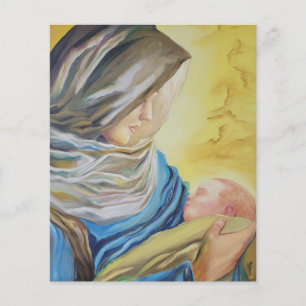 Flyer Nossa Senhora do Silêncio segurando Jesus bebê