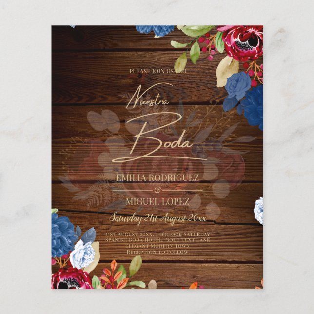 Flyer NOSSO CASAMENTO Convite de Casamento Floral Borgon (Frente)