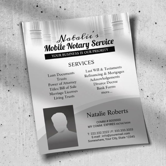 Flyer Notário Móvel Profissional & Agente de Assinatura  (Criador carregado)