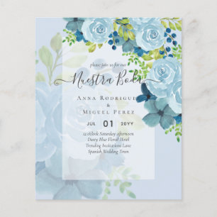 Flyer NUESTRA BODA DROMY Blue Floral BUDG