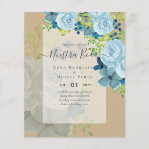 Flyer NUESTRA BODA DROMY Blue Floral BUDG