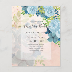 Flyer NUESTRA BODA DROMY Blue Floral BUDG