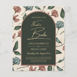 Flyer Nuestra Boda Emerald Green Terracotta Fall Convida