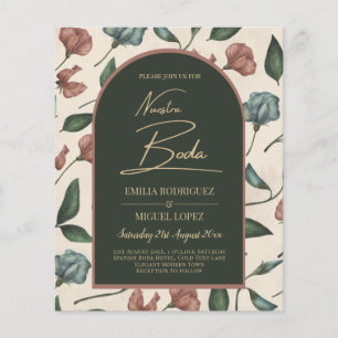 Flyer Nuestra Boda Emerald Green Terracotta Fall Convida