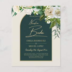 Flyer NUESTRA BODA Green Dourada White Roses Winter INVI