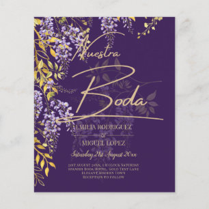 Flyer Nuestra Boda Lilac Wisteria Convite Espanhol