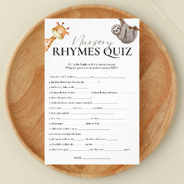 Flyer Nursery Rhymes Quiz Wild One Chá de fraldas