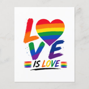 Flyer O Amor é Amor – Design de Pincel de Orgulho Arco-í