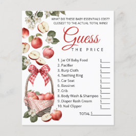 Flyer O Chá de fraldas Apple & Gingham adivinha o jogo d