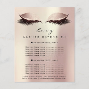 Flyer O chicote da beleza do maquilhador cora página da