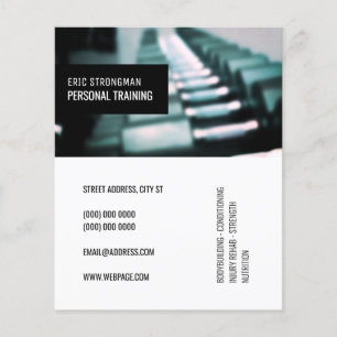 Flyer O ginásio moderno elegante inspirou o tom azul cob