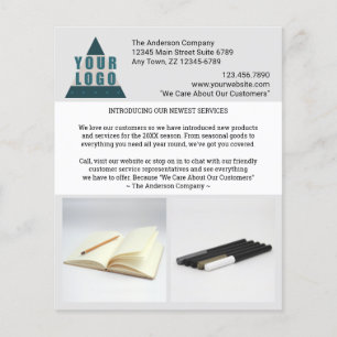 Flyer O logotipo do negócio cria sua própria foto do