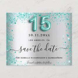 Flyer O orçamento de chá de prata de Quinceanera salva a