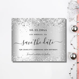 Flyer O orçamento de cintilação de prata de aniversário