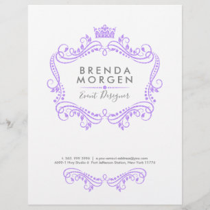 Flyer O quadro roxo da coroa da lavanda presta serviços