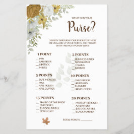 Flyer O que está no seu Bolsa Boho Outono Jogo Carta de 