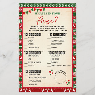 Flyer O que está no seu jogo de carta de suéter feio