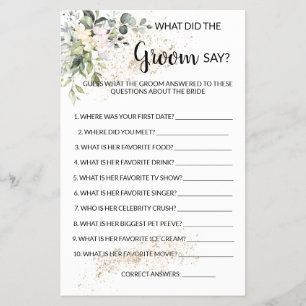 Flyer O que o noivo diz jogo de ervas e verdes