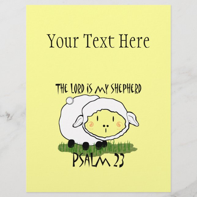 Flyer O SENHOR é a minha camiseta de Criança Psalm 23 -  (Frente)