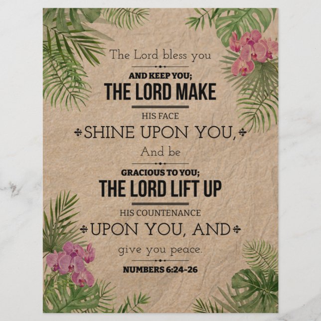 Flyer O Senhor te abençoe, Números 6:24-26 (Frente)