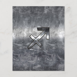 Flyer O zodíaco do Sagitário assina dentro o olhar de