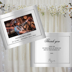 Flyer Obrigado de fotos de prata de aniversário seu orça