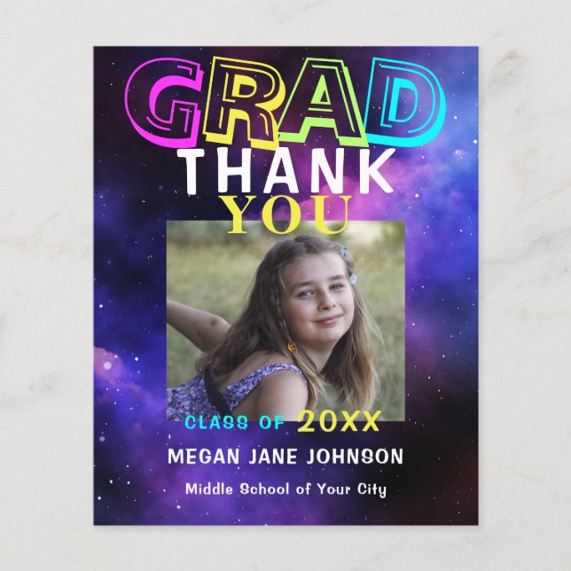 Flyer Obrigado moderno de graduação do ensino médio (Frente)