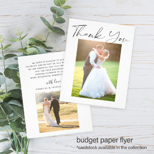 Flyer Obrigado por foto de casamento moderna simples orç
