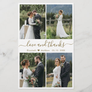 Flyer Obrigados e amor do orçamento Casamento de colagem