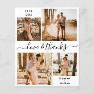 Flyer Obrigados e amor do orçamento Casamento de colagem