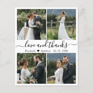 Flyer Obrigados e amor do orçamento Casamento de colagem