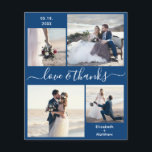 Flyer Obrigados e amor do orçamento Casamento de colagem<br><div class="desc">Marinho elegante, moderno e minimalista e mão branca escreveu 4 foto colagem personalizada obrigado de casamento que você personalizou barato com baixo orçamento da THIN. ***POR FAVOR, REMOVA PARA BAIXO PARA OBTER MAIS INFORMAÇÕES!*** Na moda modelo de cartões de agradecimentos de casamento com quatro (4) fotos na frente e uma...</div>