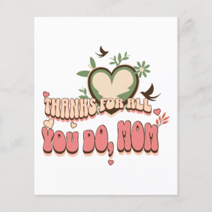 Flyer "Obrigados para tudo que você faz, mãe" Especial d