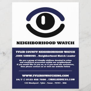 Flyer Observando o anúncio de vigilância da comunidade d