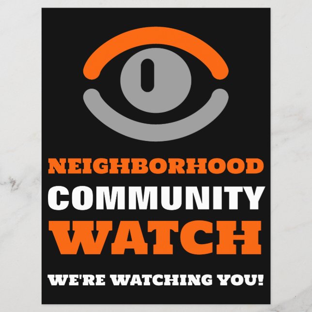 Flyer Observando Olhos, Alerta de Vizinhança (Frente)