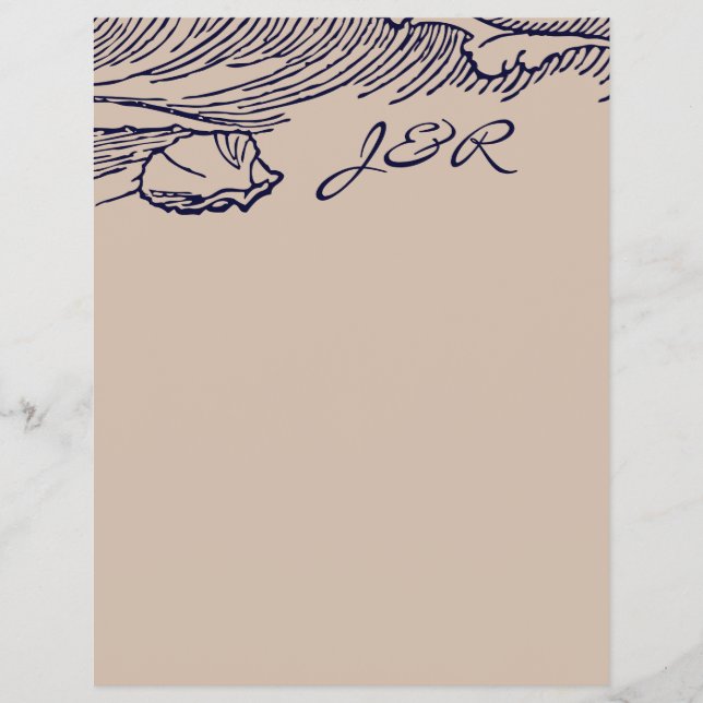 Flyer Ocean Breeze | Rustic Beach DIY Envelopes Liner (Frente)