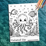 Flyer Octopus e Peixes Cujos | Página de Coloração da Cr<br><div class="desc">Um adorável polvo,  peixe e criatura do mar coral temem folhetos de página de colorir para crianças. Páginas de coloração de comprar em massa para crianças,  escolas e festas de aniversário.</div>