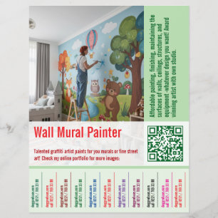 Flyer oferta de emprego de pintor de mural de parede Ras