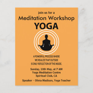 Flyer Oficina de Meditação de Yoga Bem-Estar Yoga