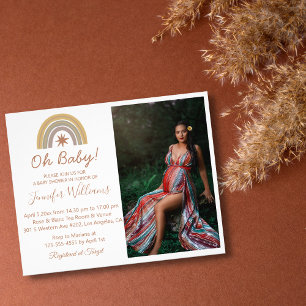 Flyer oh baby,convite mínimo de chuveiro de bebê em foto