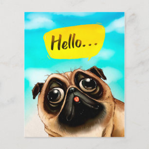 Flyer Olá, Pug Gift Idea, Dono do Pug, Presente do Dog