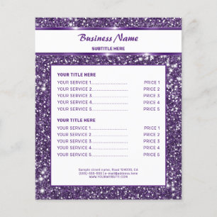 Flyer Olhar de Textura de Brilho Roxo Falso Com Texto Pe