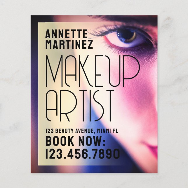 Flyer Olho elegante de beleza moderna (Frente)