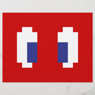 Flyer Olhos De Manga De Pixel De 8 Bits