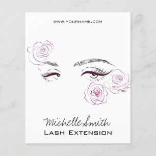 Flyer Olhos Femininos Minimalistas Rosa Floral Esteticis